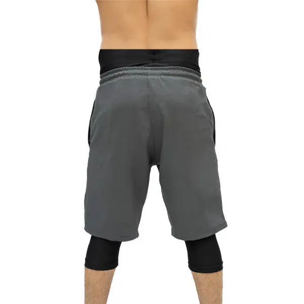 grey awrah swim shorts for muslim men with zipped pockets